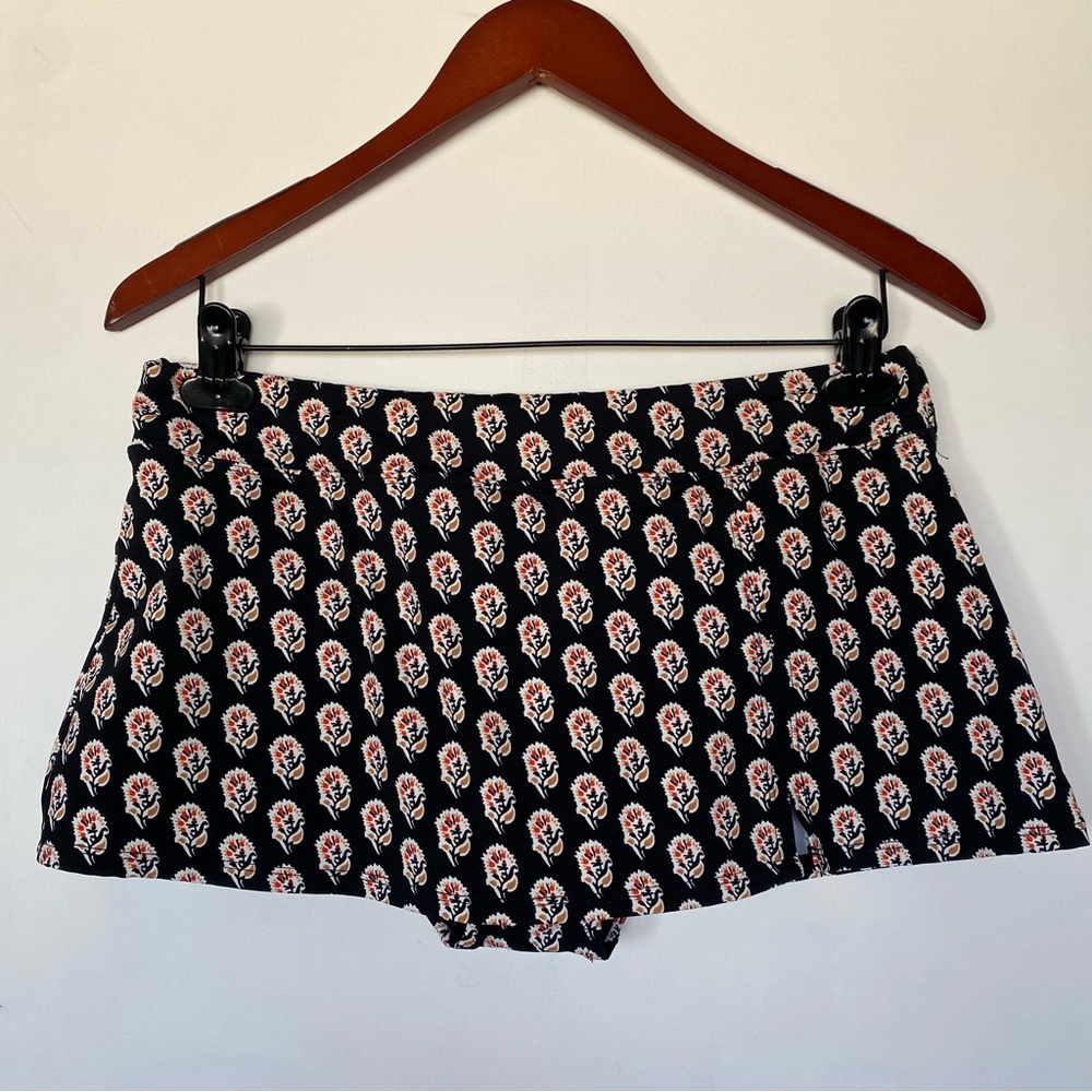 Garnet Hill - Bottom Bathing Suit Swim Piece Red Black Floral - Size 6 - B 16